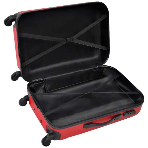 Set valize rigide, roșu, 3 buc., 45,5/55/66 cm