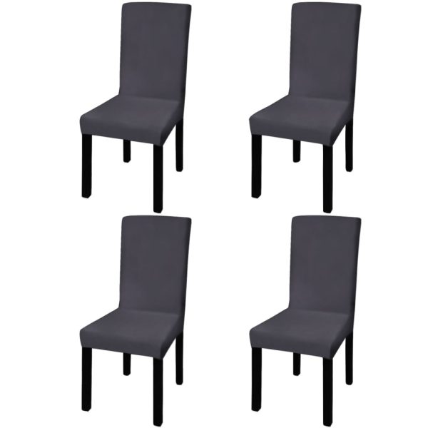 Huse de scaun elastice drepte, 4 buc., antracit
