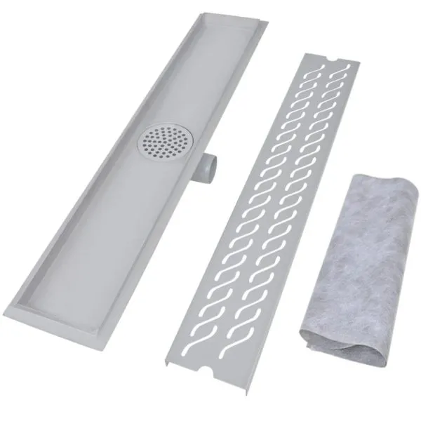 Scurgere duș liniară din oțel inoxidabil, model val, 730×140 mm