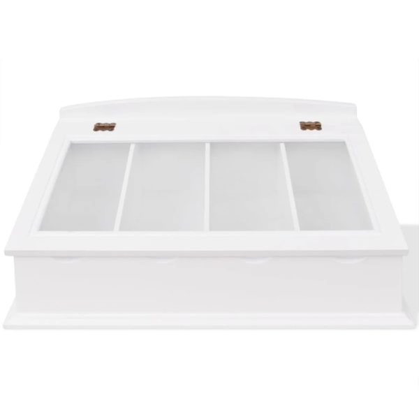 Tavă pentru tacâmuri, stil baroc, alb, MDF