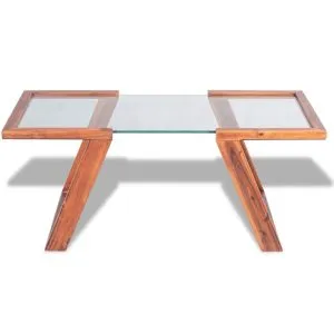 Masă de cafea din lemn solid de acacia, 100 x 50 x 40, maro