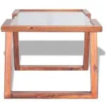 Masă de cafea din lemn solid de acacia, 100 x 50 x 40, maro