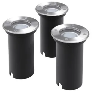 Corpuri de iluminat LED pentru sol, exterior, rotunde, 3 buc.
