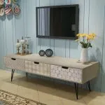 Comodă TV cu 3 sertare, 120x40x36 cm, Gri