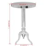 Masă laterală rotundă din aluminiu, argintiu