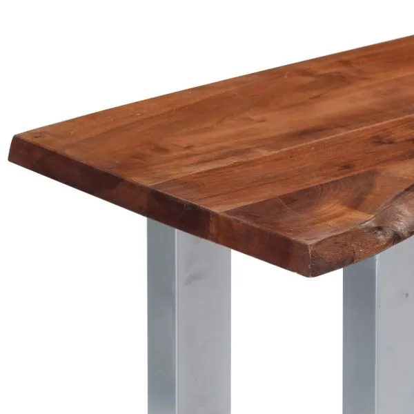 Masă consolă, 115x35x76 cm, lemn masiv de acacia și fier