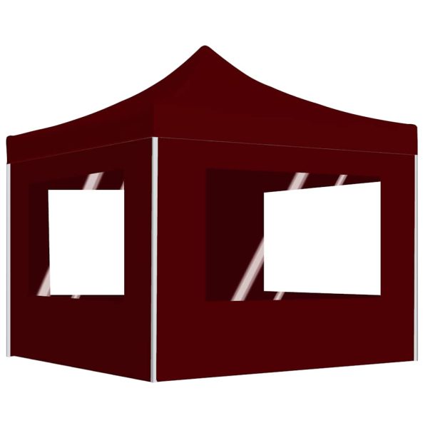 Cort de petrecere pliabil cu pereți, roșu vin, 3×3 m, aluminiu