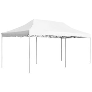 Cort de petrecere pliabil profesional, alb, 6 x 3 m, aluminiu