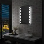Oglindă cu LED de perete de baie, 60 x 80 cm