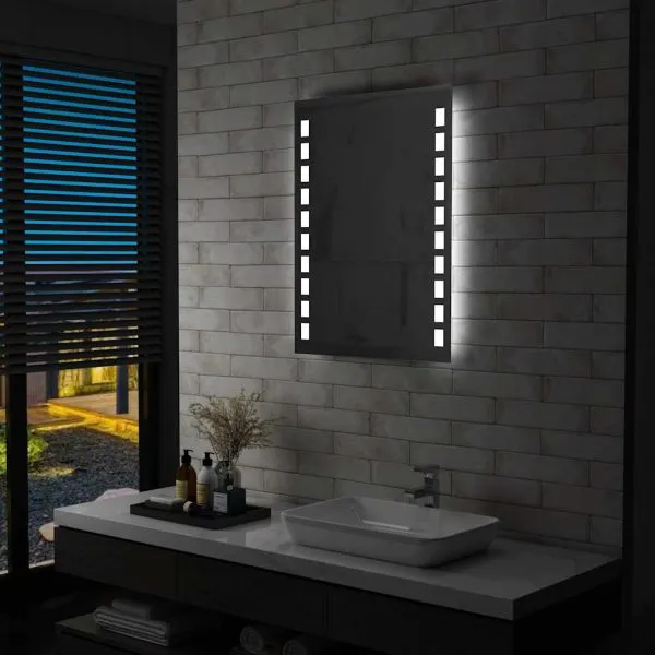 Oglindă cu LED de perete de baie, 60 x 80 cm