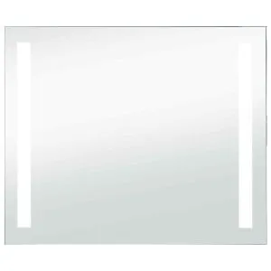 Oglindă cu LED de perete pentru baie, 80 x 60 cm