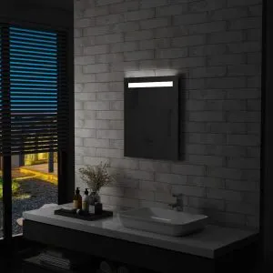 Oglindă cu LED de perete pentru baie, 50 x 60 cm