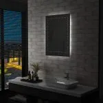 Oglindă cu LED de perete de baie, 60 x 80 cm