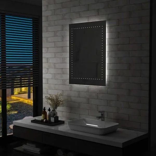 Oglindă cu LED de perete de baie, 60 x 80 cm