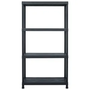 Raft de depozitare, negru, 60 x 30 x 138 cm, plastic, 100 kg