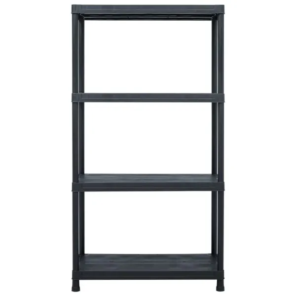 Raft de depozitare, negru, 60 x 30 x 138 cm, plastic, 100 kg
