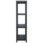 Raft de depozitare, negru, 60 x 30 x 138 cm, plastic, 100 kg