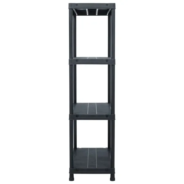 Raft de depozitare, negru, 60 x 30 x 138 cm, plastic, 100 kg