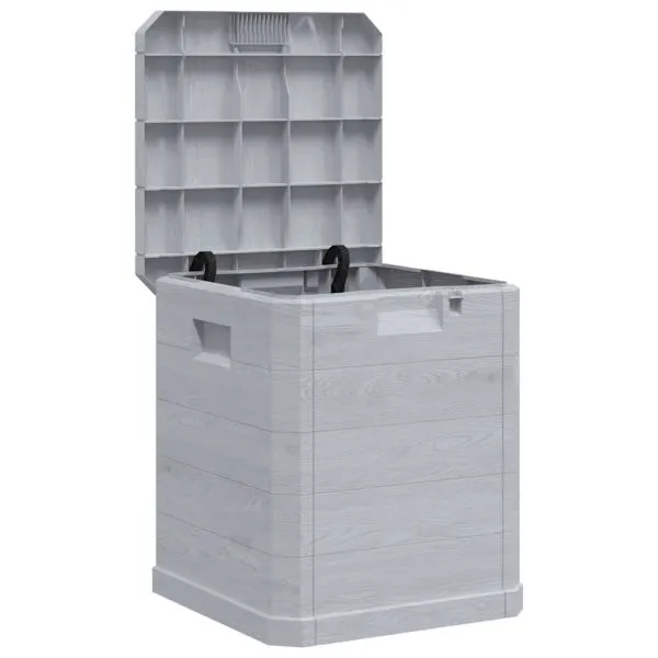 Ladă de depozitare pentru grădină, 90 L, gri deschis