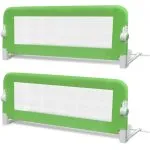 Balustradă de protecție pat copii, 2 buc., verde, 102×42 cm