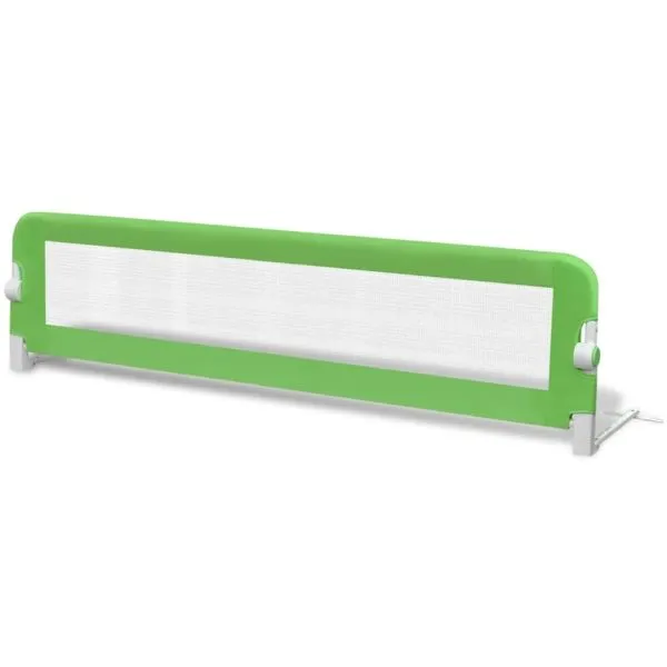 Balustradă de protecție pat copii, 2 buc., verde, 150×42 cm