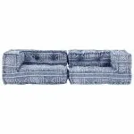 Canapea puf modulară cu 2 locuri, indigo, material textil