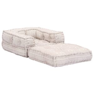 Fotoliu puf modular, bej, material textil