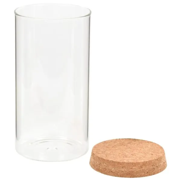 Borcane din sticlă depozitare, capac de plută, 6 buc., 1400 ml