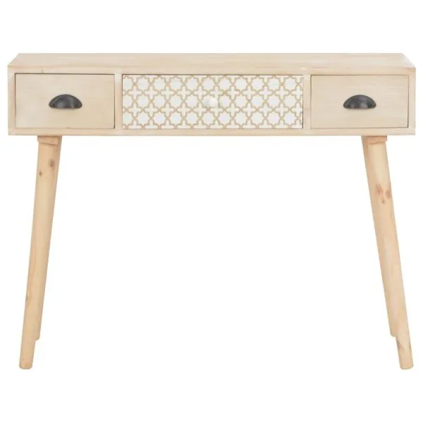 Masă consolă cu 3 sertare, 100x30x73 cm, lemn masiv de pin