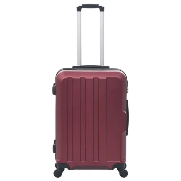 Set valize cu carcasă rigidă, 3 buc., roșu vin, ABS