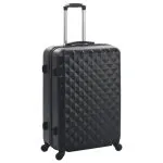 Set valiză carcasă rigidă, 3 buc., negru, ABS