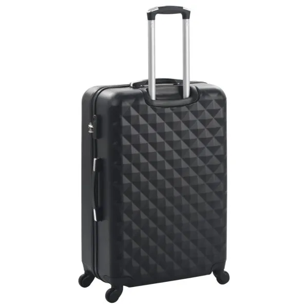 Set valiză carcasă rigidă, 3 buc., negru, ABS