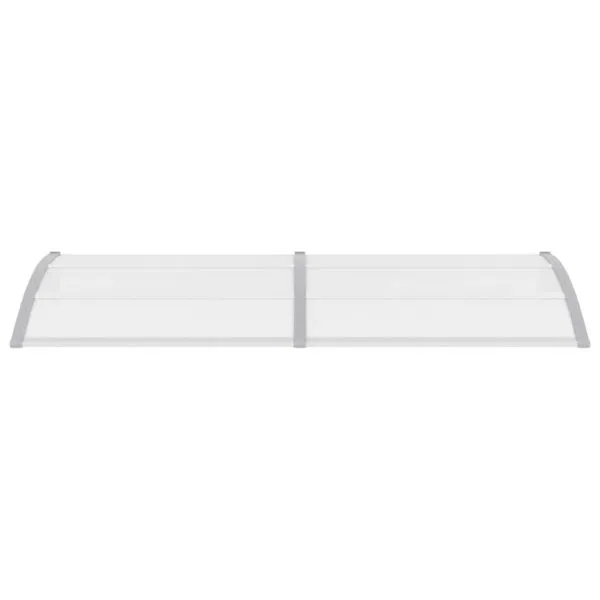 Copertină de ușă, gri și transparent, 240 x 75 cm, PC