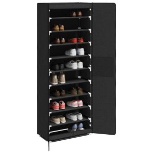 Pantofar, negru, 60 x 30 x 166 cm, material textil