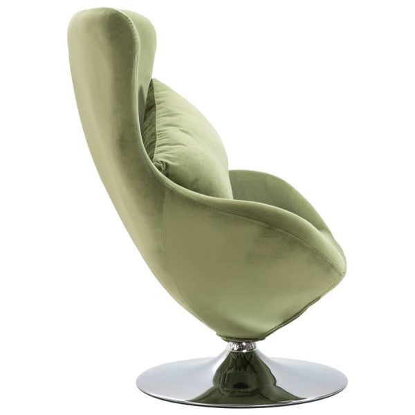 Scaun ou rotativ, cu pernă, verde deschis, catifea