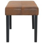 Bancă, maro, 106 cm, piele întoarsă ecologică