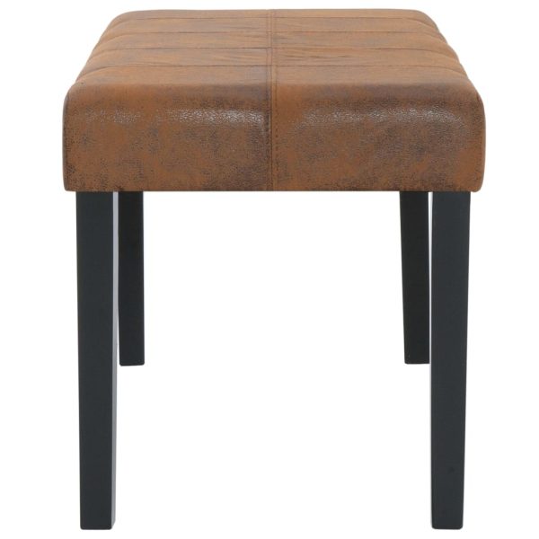 Bancă, maro, 106 cm, piele întoarsă ecologică
