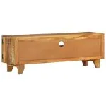 Comodă TV sculptată manual, 120x30x40 cm, lemn masiv reciclat