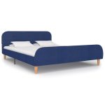 Cadru de pat, albastru, 140 x 200 cm, material textil