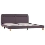 Cadru de pat cu LED fără saltea țesătură taup 150×200 cm