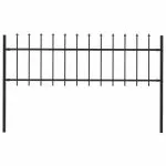 Gard de grădină cu vârf ascuțit, negru, 1,8 m, oțel