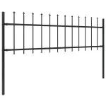 Gard de grădină cu vârf ascuțit, negru, 1,8 m, oțel