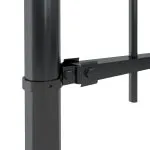 Gard de grădină cu vârf ascuțit, negru, 1,8 m, oțel