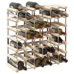 Suport sticle de vin pentru 42 sticle, lemn masiv de pin