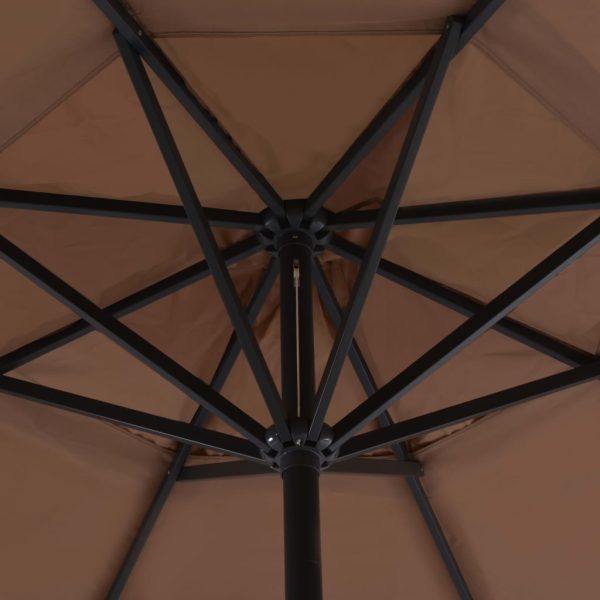 Umbrelă de soare de grădină, bază portabilă, taupe
