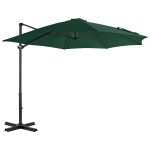 Umbrelă de soare de grădină, bază portabilă, verde