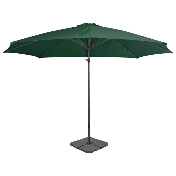 Umbrelă de soare de grădină, bază portabilă, verde
