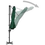 Umbrelă de soare de grădină, bază portabilă, verde