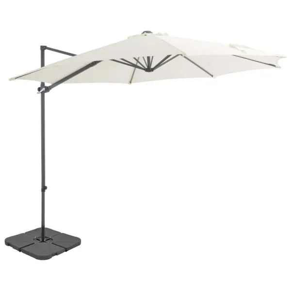Umbrelă de soare de grădină, bază portabilă, nisipiu