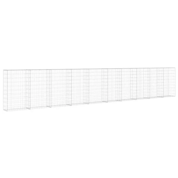Gabion perete cu capace, 600 x 30 x 100 cm, oțel galvanizat